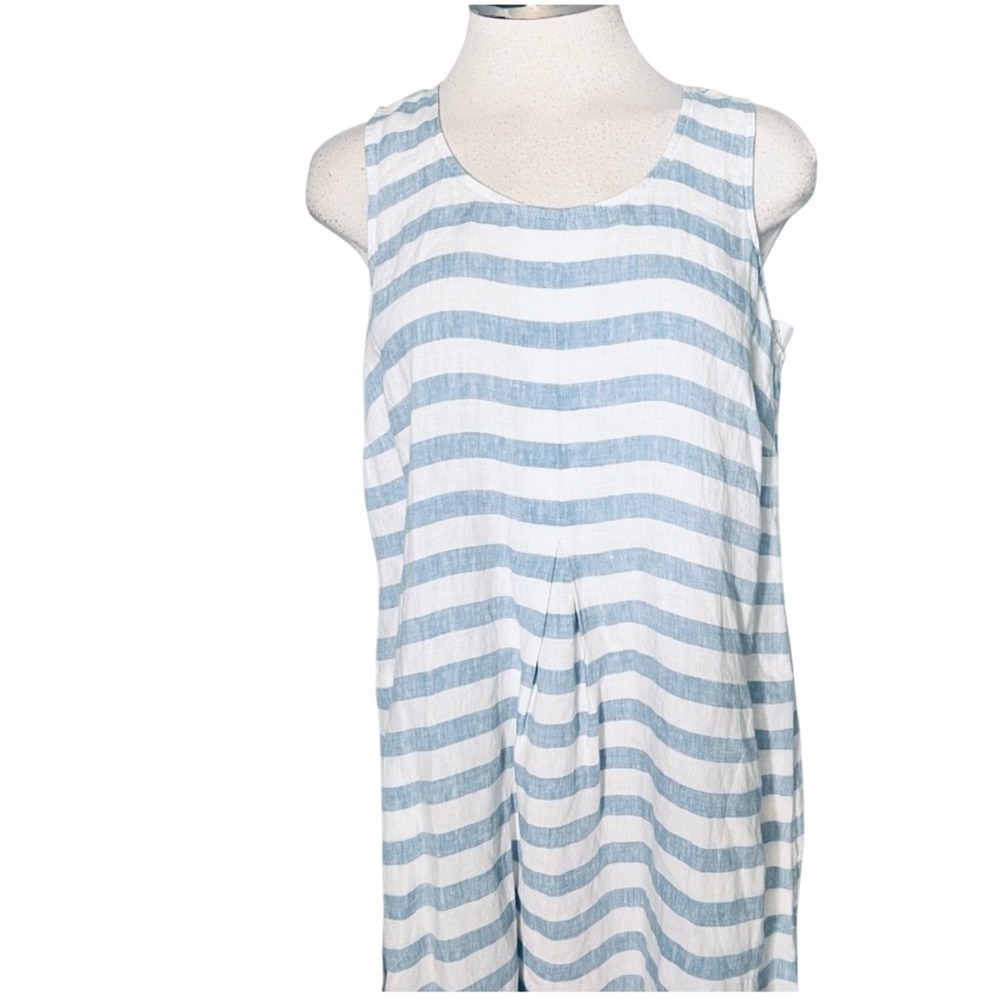 JJill Striped Love Linen Maxi Tank Dress Blue White Sleeveless XL - Picture 6 of 8